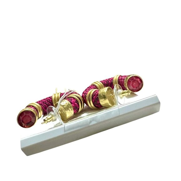 New Kendra Scott Maya Woven and Gold Corded Hoope Earrings - Picture 6 of 7